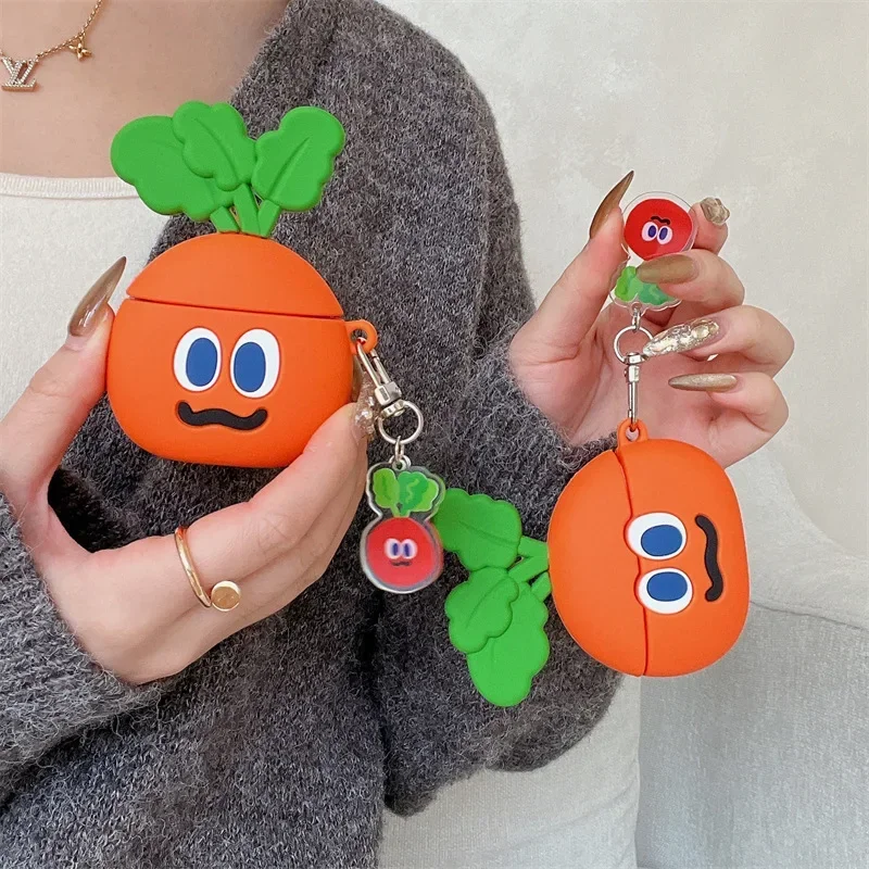 Cartoon Carrot Case for  Freebuds6i SE3/4/5i/Pro4,Bluetooth Earbuds Charging Box Protective Earphone Case Cover