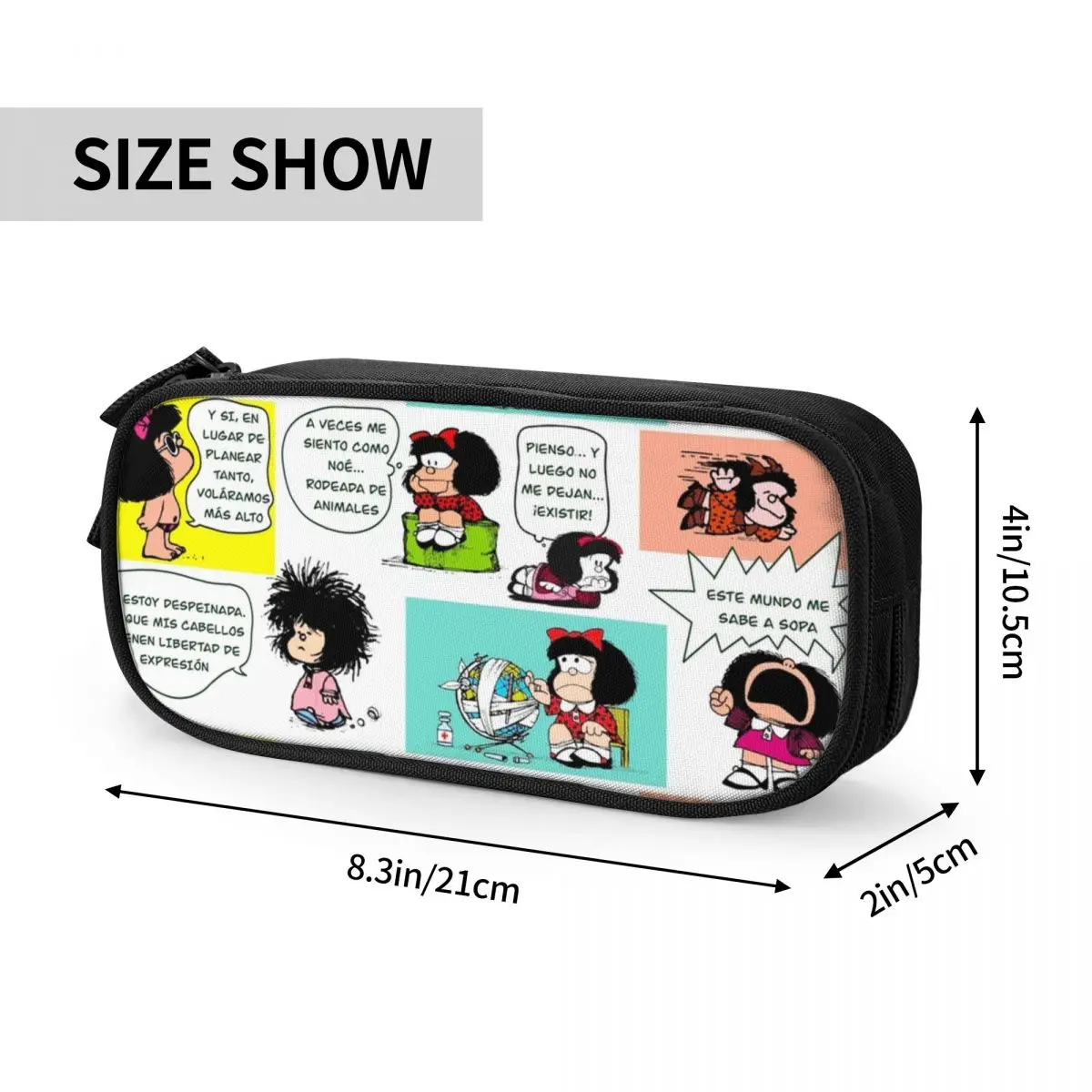 Cute Mafie Cartoon Mafalda astuccio Kawaii Anime Pencilcases portapenne per ragazza ragazzo borse materiale scolastico cancelleria con cerniera