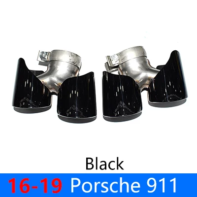 Voor 2013-2019 Porsche 911 Carrera 911.1 911.2 Uitlaatpijp Upgrade Rvs Zwart Quad Uitlaat Tip Nozzle