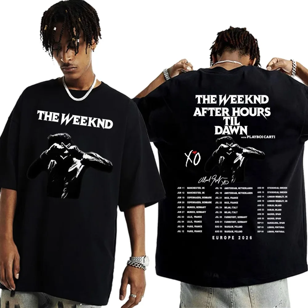The Weeknd XO Graphic T-shirt Vintage Washed R&B Merch Harajuku Unisex Oversized Crew Neck Cotton Short Sleeve Tee Tops Hot Sale
