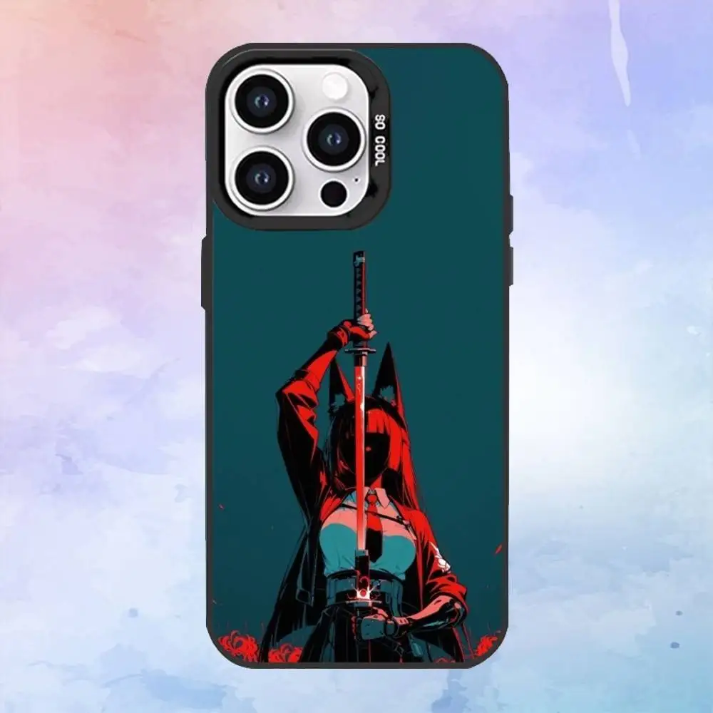 حافظة هاتف H-Hoshimi M-Miyabi ZZ لهاتف iPhone17,16,15,14,13,12,11 Plus، Pro Max غطاء مقاوم للصدمات باللون الأسود غير اللامع