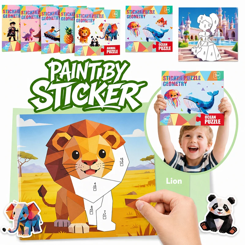 Paint by Sticker Activity Book Sticker by Calculate Number Travel Road Trip Essentials Classroom Math Toys Birthday Party Gifts