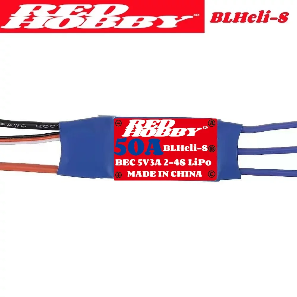 RedHobby BLheli-S 50A Brushless ESC One-way / Bidirectional Speed Controller for RC Airplane/Boat/Underwater Thruster Parts