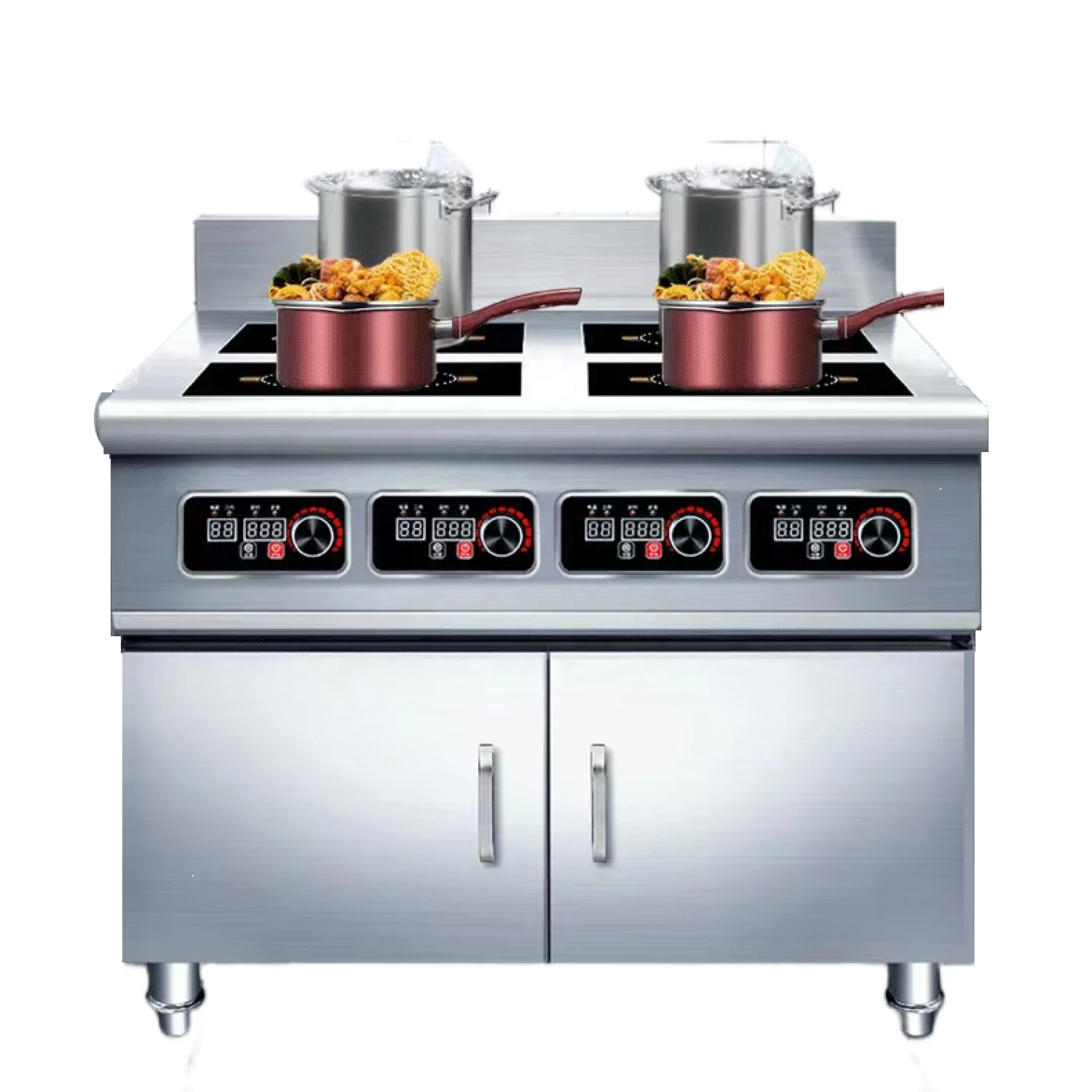 

Professional 4 burner electric flat industrial induction cooker 6 8 head cooking range freestanding soup frying oven