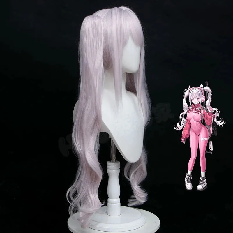 Game Alice Wig NIKKE The Goddess of Victory Cosplay Pink Long Hair Headphones Halloween Carnival Party Props