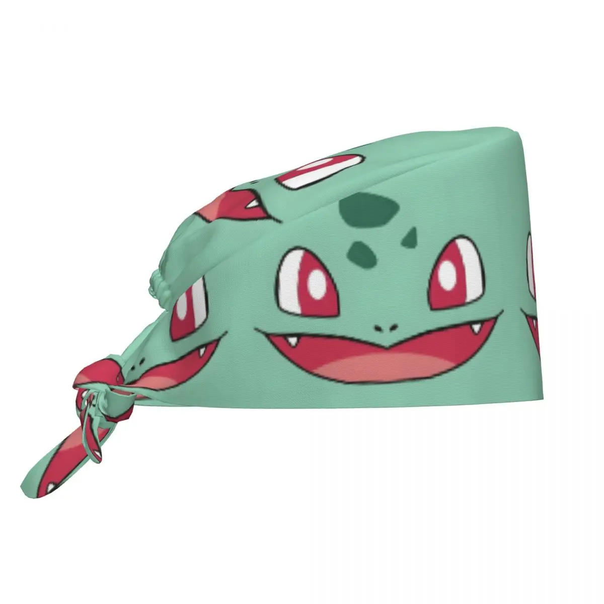 Maßgeschneiderte Animations-B-Bulbasaur Gesichtsreinigungs-Arbeitsmütze, Bequeme Unisex-Frosch-Peelermütze, Chirurgische Kappe, Krankenschwester-Scrubs-Mütze