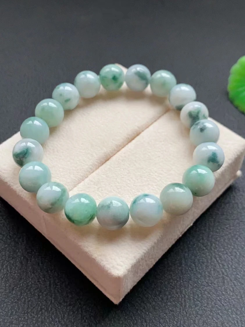 

Natural Green Jade A Gemstone Bracelet Jewelry For Women Men 10mm Natural Jade A Crystal Round Beads Necklace AAAAAA