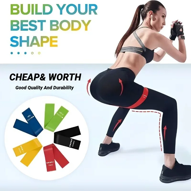 7-teiliges TPE-Widerstandsband-Set, Fitness-Gummibänder für Krafttraining, Workout-Expander, Yoga-Gym-Ausrüstung, Elastische Tragbare Pilates-Bänder