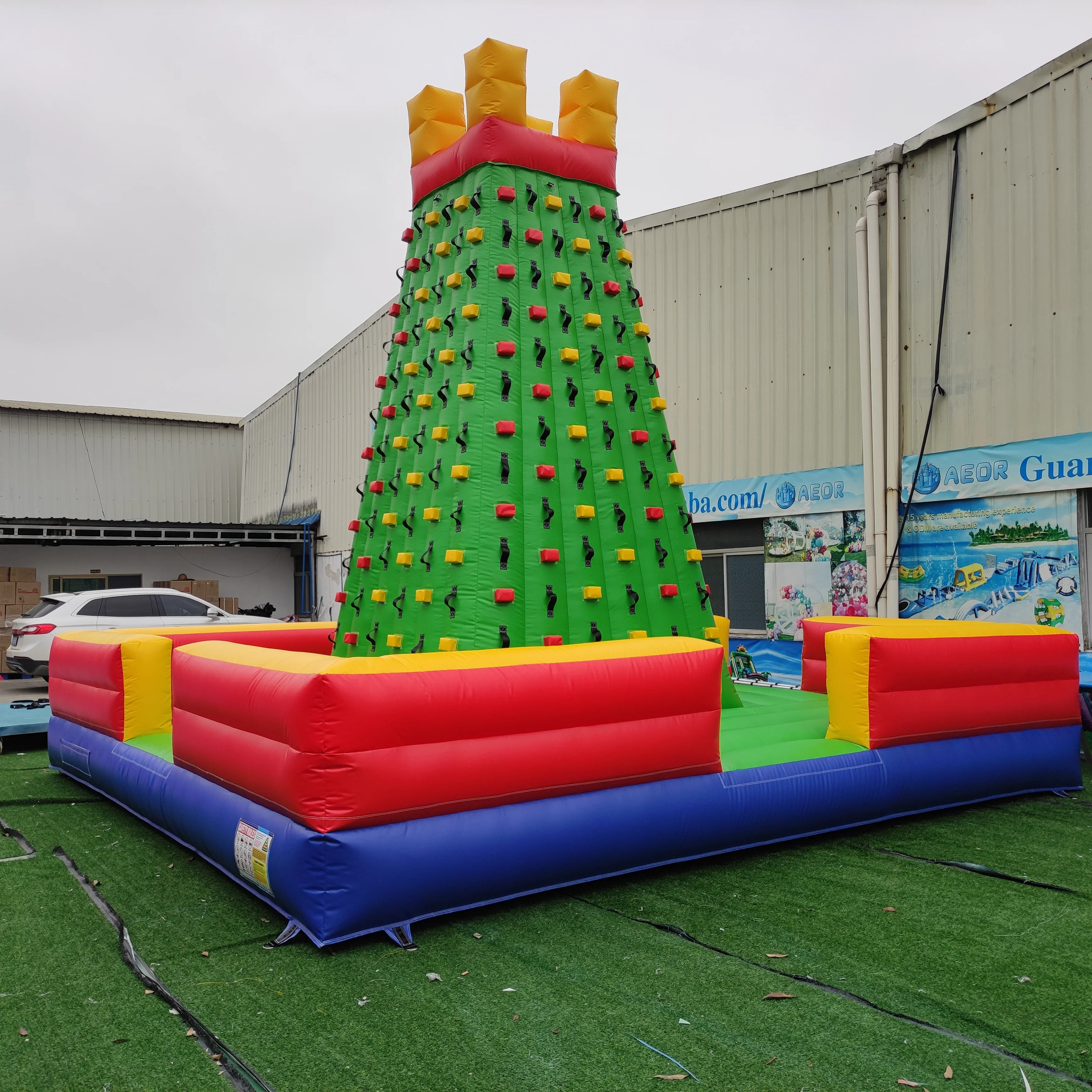 Outdoor inflatable rock climbing wall with slide for adults and kids Amusement park games indoor