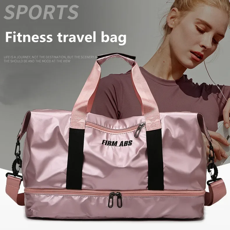 Bolsas de gimnasio para deporte al aire libre para mujer, bolsa deportiva de viaje impermeable, bolsa de almacenamiento de Fitness Oxford para mujer, bolsa de Yoga de separación seca y húmeda