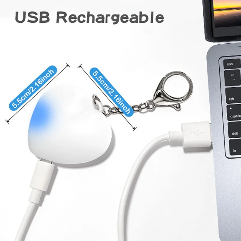 قلادة سلسلة مفاتيح LED حساسة للمس على شكل قلب كيس هدية ضوء ليلي #5