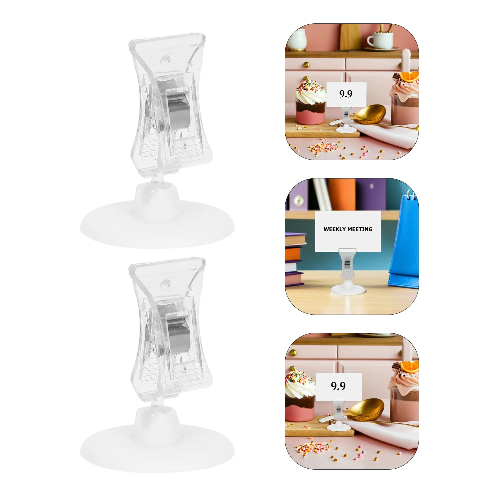 

20PCS Plastic Merchandise Sign Clip Holder for Price Tags and Label Display Adjustable Clamp Stand for Retail and Office Use