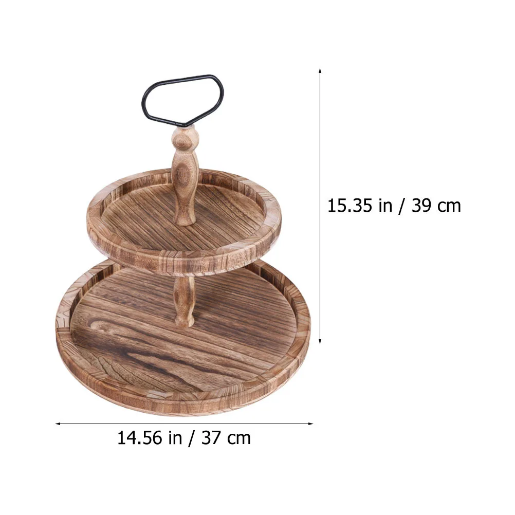 1개 나무 과일 트레이 천연 나무 서빙 플래터 케이크 캔디 디스플레이 홀더 장식용 디저트 랙 베이킹 보관 선반