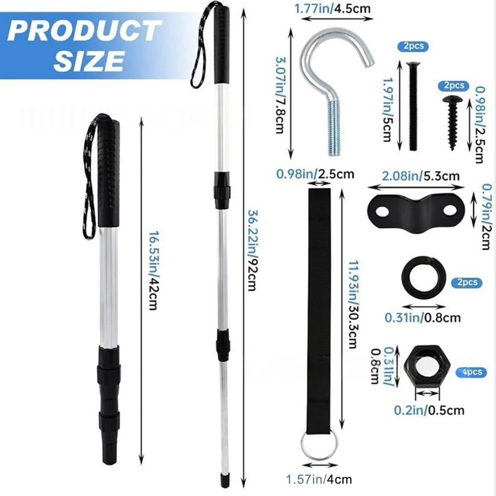 Extension Pole Set Attic Pull-down Hook Attic for access Garage Maintenance Rope With Hook For Pole Rust Resistant Adjustable