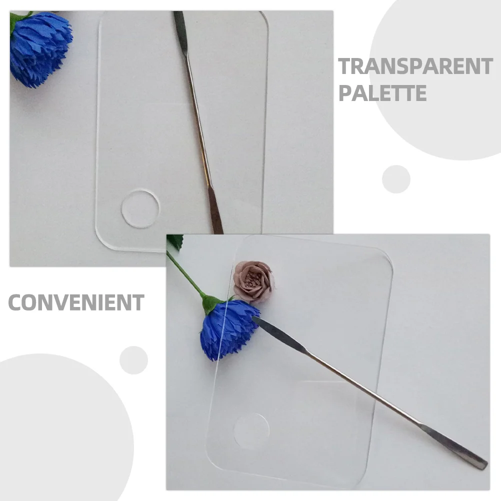 

2Sets Mixing Palette Clear Acrylic Blending Tray for Foundation Eyeshadow Nail Design Multi-Use Reusable Easy Wash