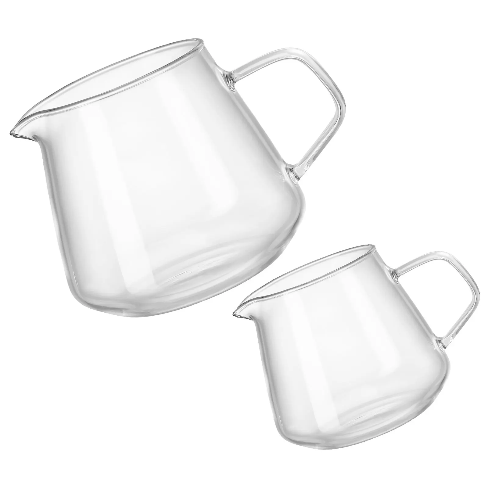 2Pcs Artisan Clear Glass Coffee Pot Server 650Ml 400Ml Heat Resistant Visual Brewing Pitcher for Hand Pour Coffee Tea Sharing - view 3