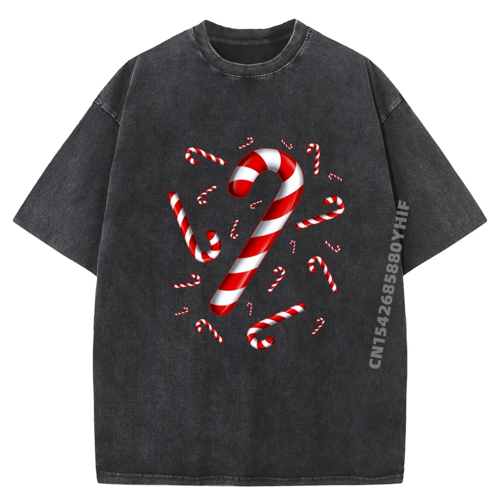 

Candy Cane Веселый и яркий подарок на День Благодарения, полностью хлопковые удобные молодежные футболки, потертые забавные футболки с короткими рукавами