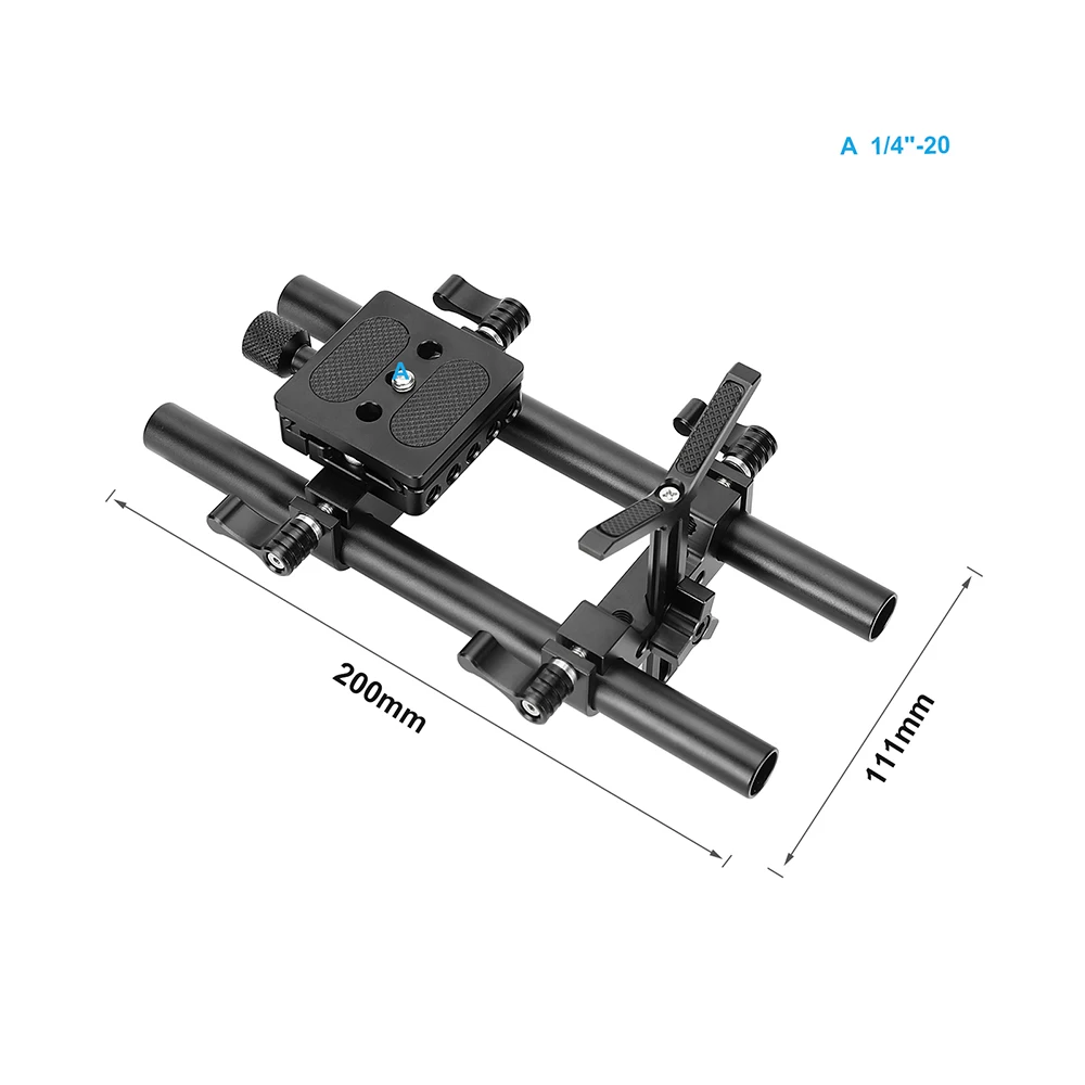 KIMRIG Camera Mounting Plate Acra Swiss Quick Release Plate Tripod Mount Plate With Lens Support 15mm Rods For Dslr Cameras