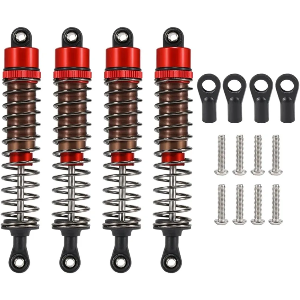 AMK 누출 방지 RC 쇼크, 1/10 RC 버기, 트러기, 투어링, 드리프트 자동차, 몬스터 트럭, 업그레이드 부품 (85mm 빨간색), 52-120mm, 4 개