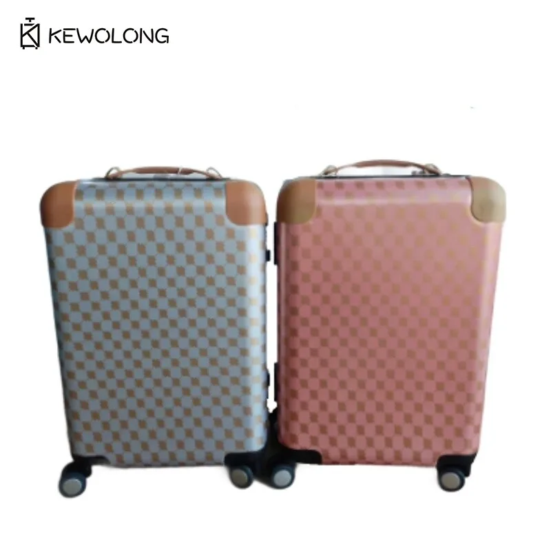 

New Brand Design Women's Pull Rod Box 20 Inches Aluminum Frame Suitcase With Comfortable Leather Handle Cabin Rolling Luggage