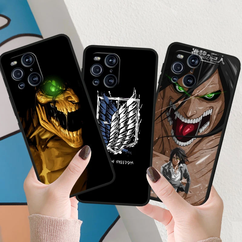 Attack On Titan Anime For OPPO Find X6 X5 X3 X2 F21S F21 Pro Lite Neo Black Silicone Fundas Soft Phone Case