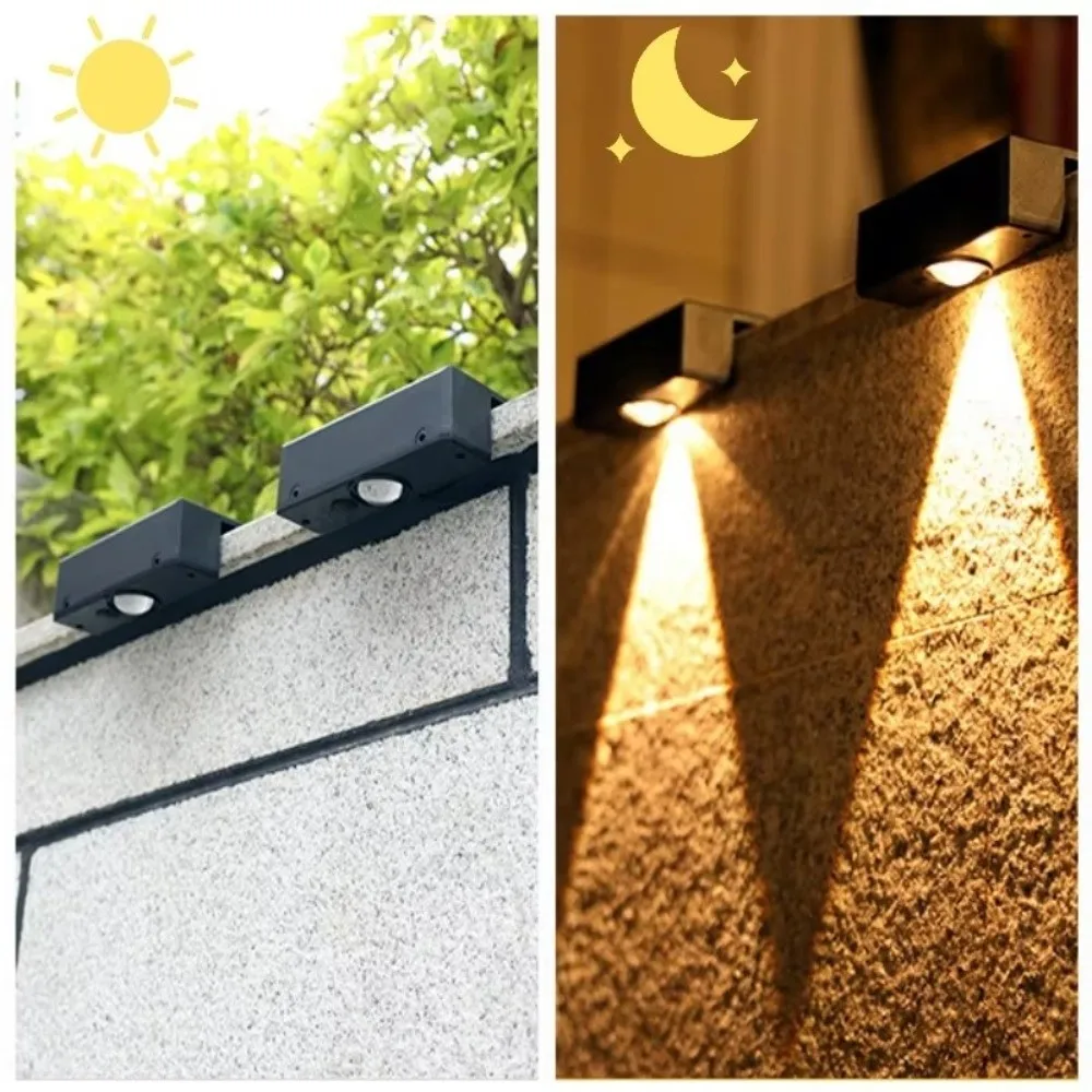 

Super Bright LED Solar Garden Lights Energy Saving Waterproof Wall Mount Lamp Easy Installation Modern Stairs Wall Lamp Balcony
