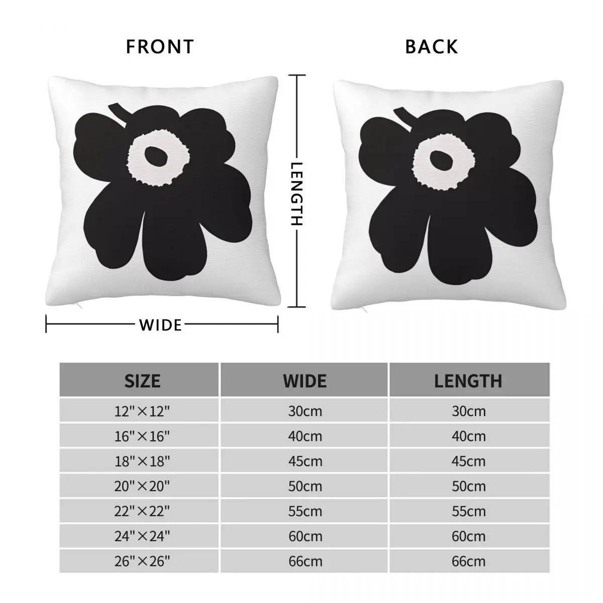 Customizable Nordic Flower Pattern Pillowcase, Cushion, Car, Zipper, Decorative Pillowcases, 06