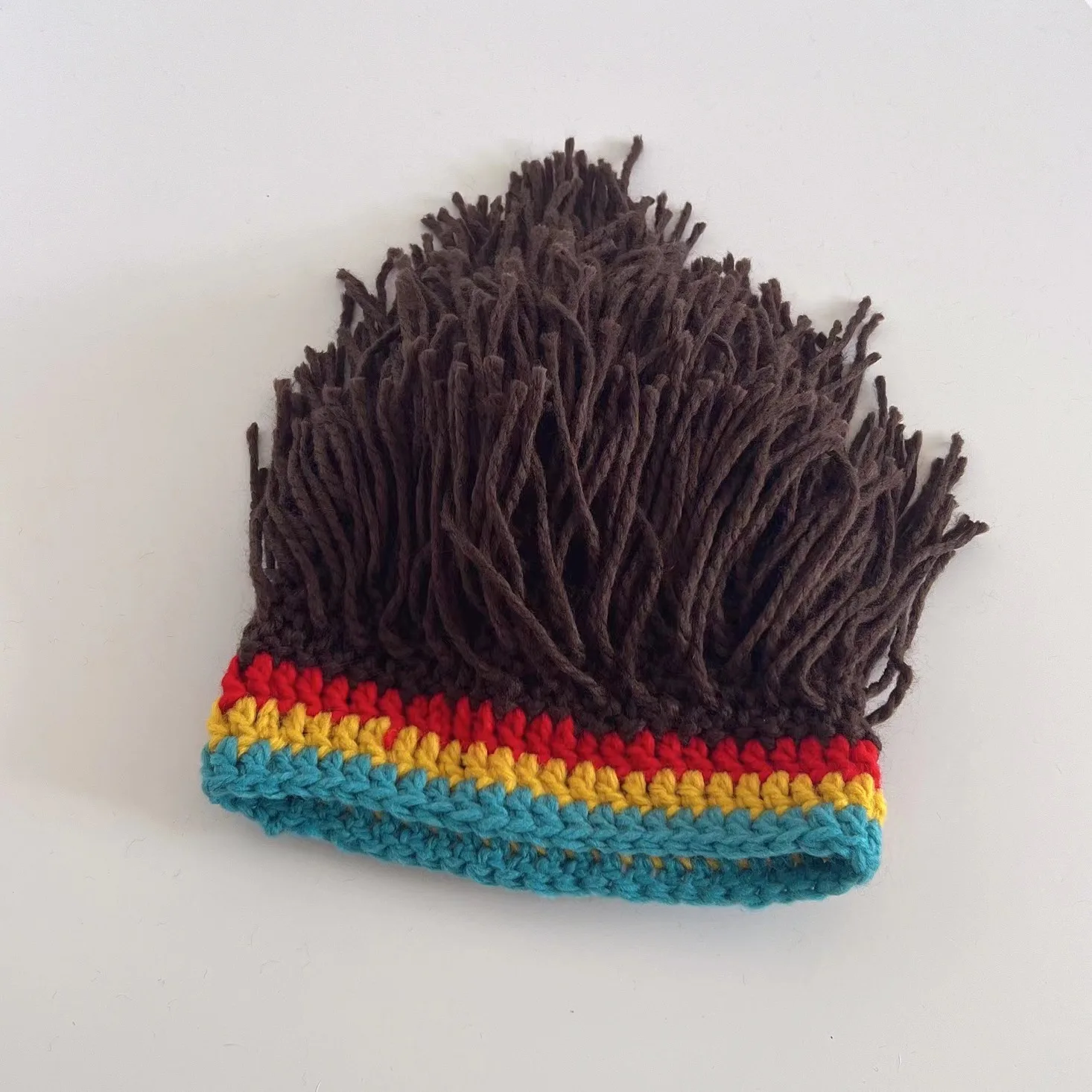 قبعة المجدل للرجال والنساء، شعر مستعار مضحك ذو طابع شخصي، قبعة متكاملة، أداء إبداعي مضحك، محبوك يدويًا