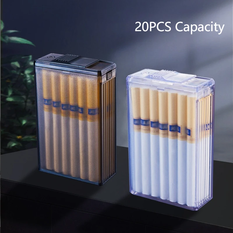 Pressure-resistant Moisture-proof Cigarette Case for King Size 84mm, 20pcs Capacity Transparent Cigarette Box, Gadgets for Men