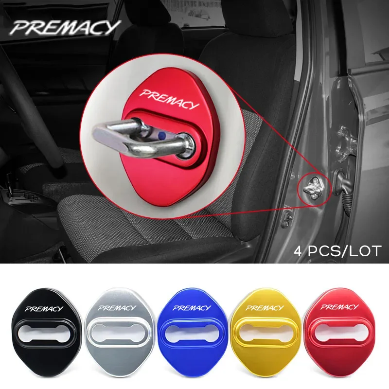 4PCS Car Door Lock Protect Cover For Mazda PREMACY Buckle Anti-Collision Protective Covers Shock Absorbing Case Accessories