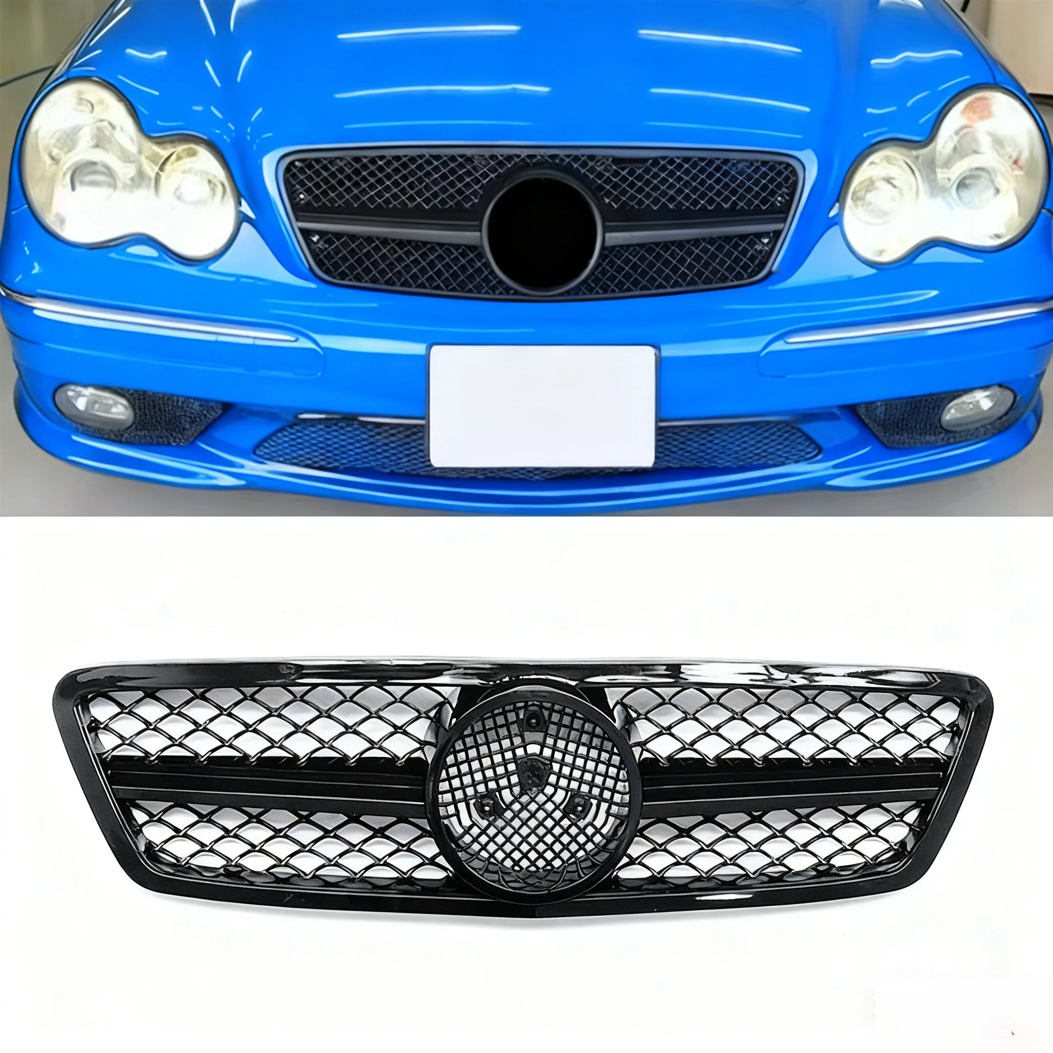 

Решетка капота переднего бампера 2000-2006 C-Class 4-дверный W203, оригинальная замена автомобиля, модифицированный оригинальный комплект AMG, защита