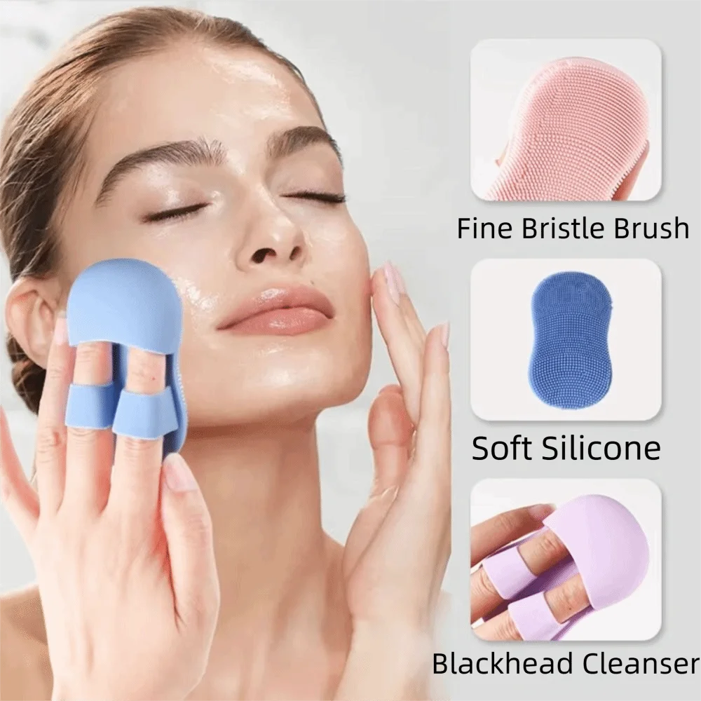 Mini spazzola per la pulizia del viso Scrubber per il viso in silicone per pulizia profonda Tampone per la pulizia dell'acne con punti neri morbidi multifunzionali
