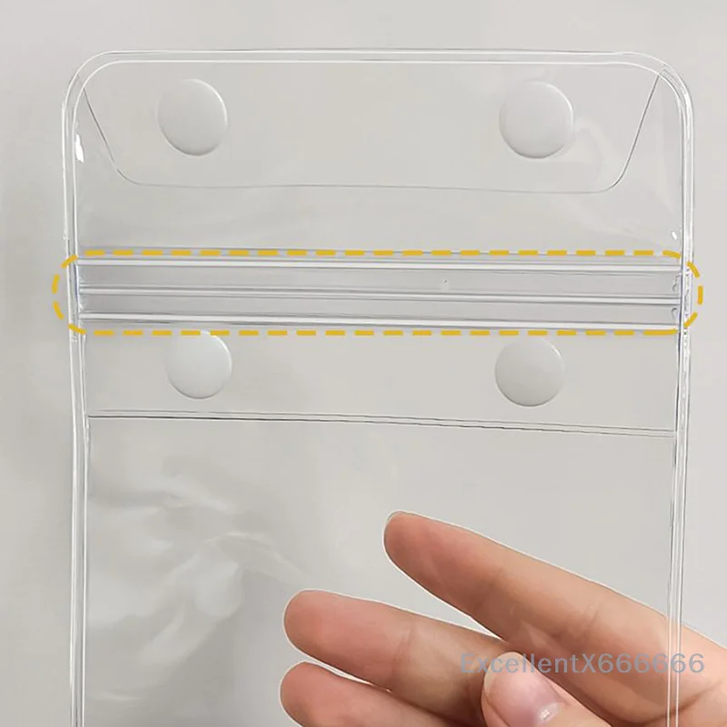 Capa de telefone transparente à prova d'água, tela sensível ao toque de menos de 7.2 polegadas, capa de telefone móvel com cordão, bolsa selada para natação e mergulho