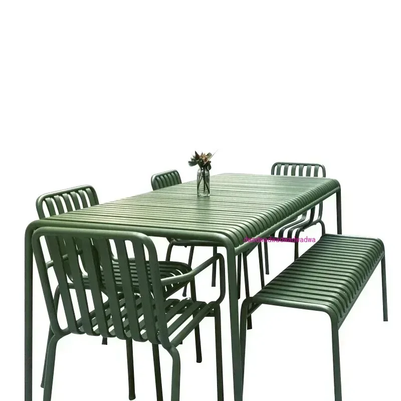 

Modern Simple Courtyard Outdoor Tables and Chairs Milk Tea Shop Cafe Wrought Iron Color Outdoor Tables and Leisure Beach Chairs