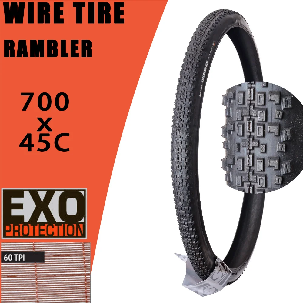 MAXXIS RAMBLER WIRE 700x40C/45C 650x47B GRAVEL/ADVENTURE Gravel and dirt road racing tire of bicycle