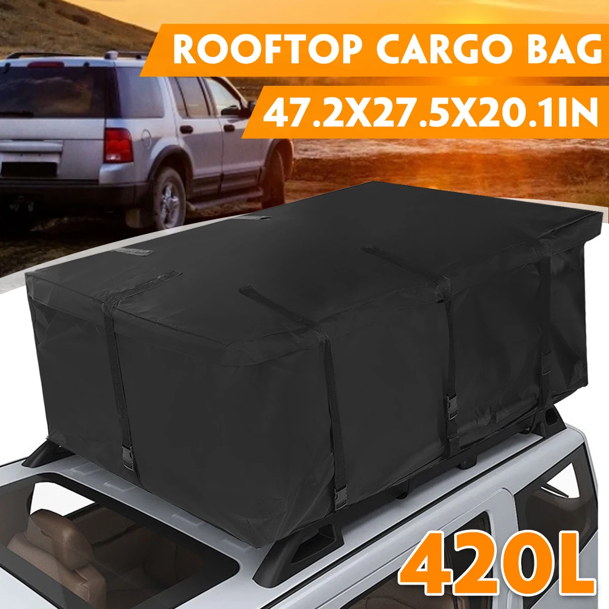 

Universal Car Roof Top Bag Roof Top Bag Rack Cargo Carrier Luggage Storage Travel Waterproof SUV Van For Cars Styling