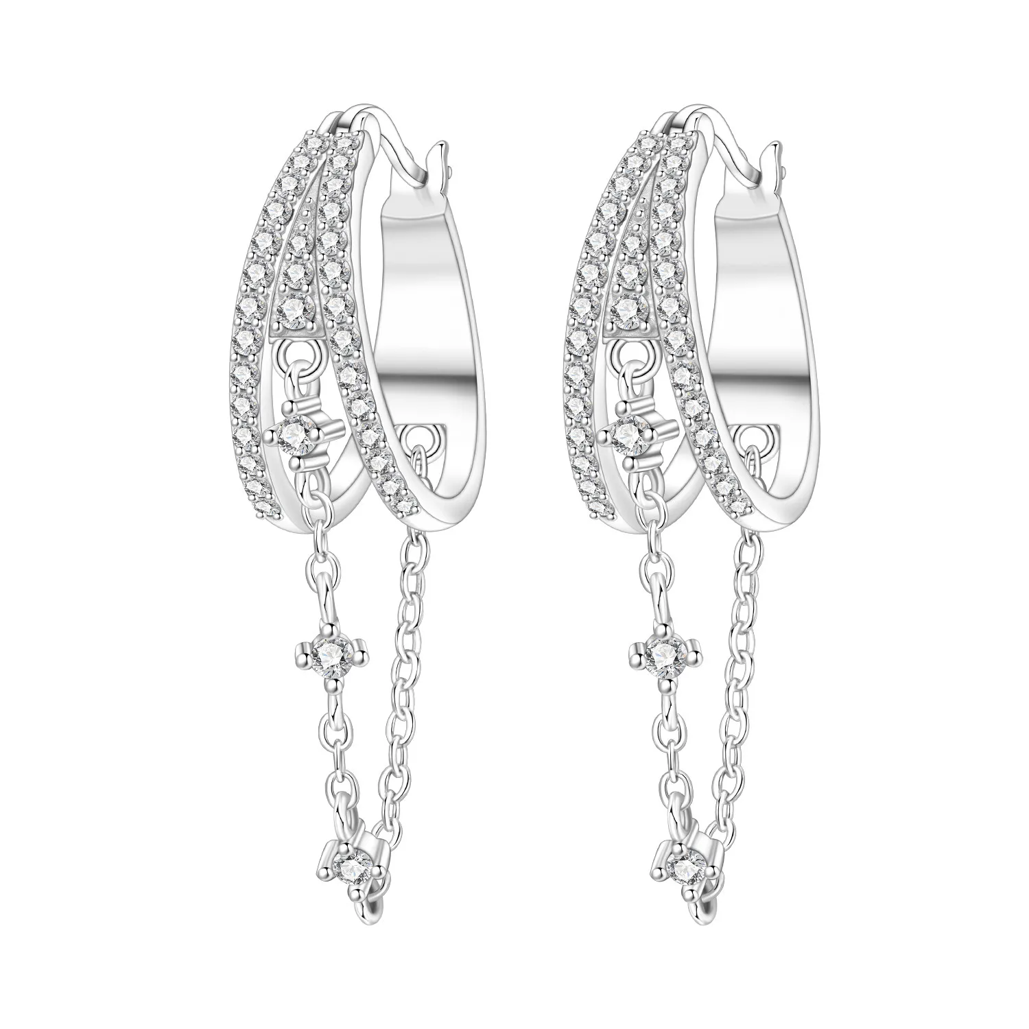 PANPOKI S925 Sterling Silber Multi Kreis Quaste Ohrringe Vielseitige Creolen Für Frauen Schmuck Original Party Geschenke