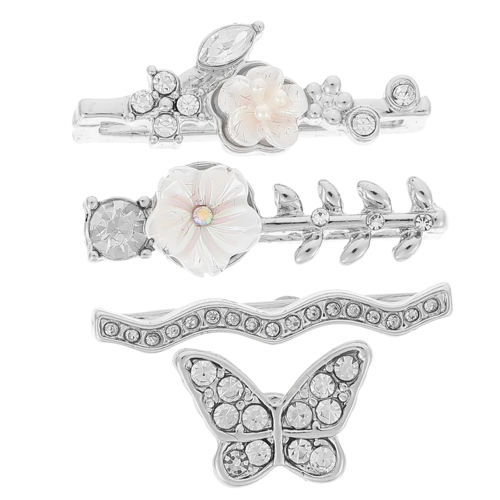 

4 Pcs Watchband Charms Decorations Strap Decorate Watch Ring Smartwatch Silver Universal Compatible Lightweight
