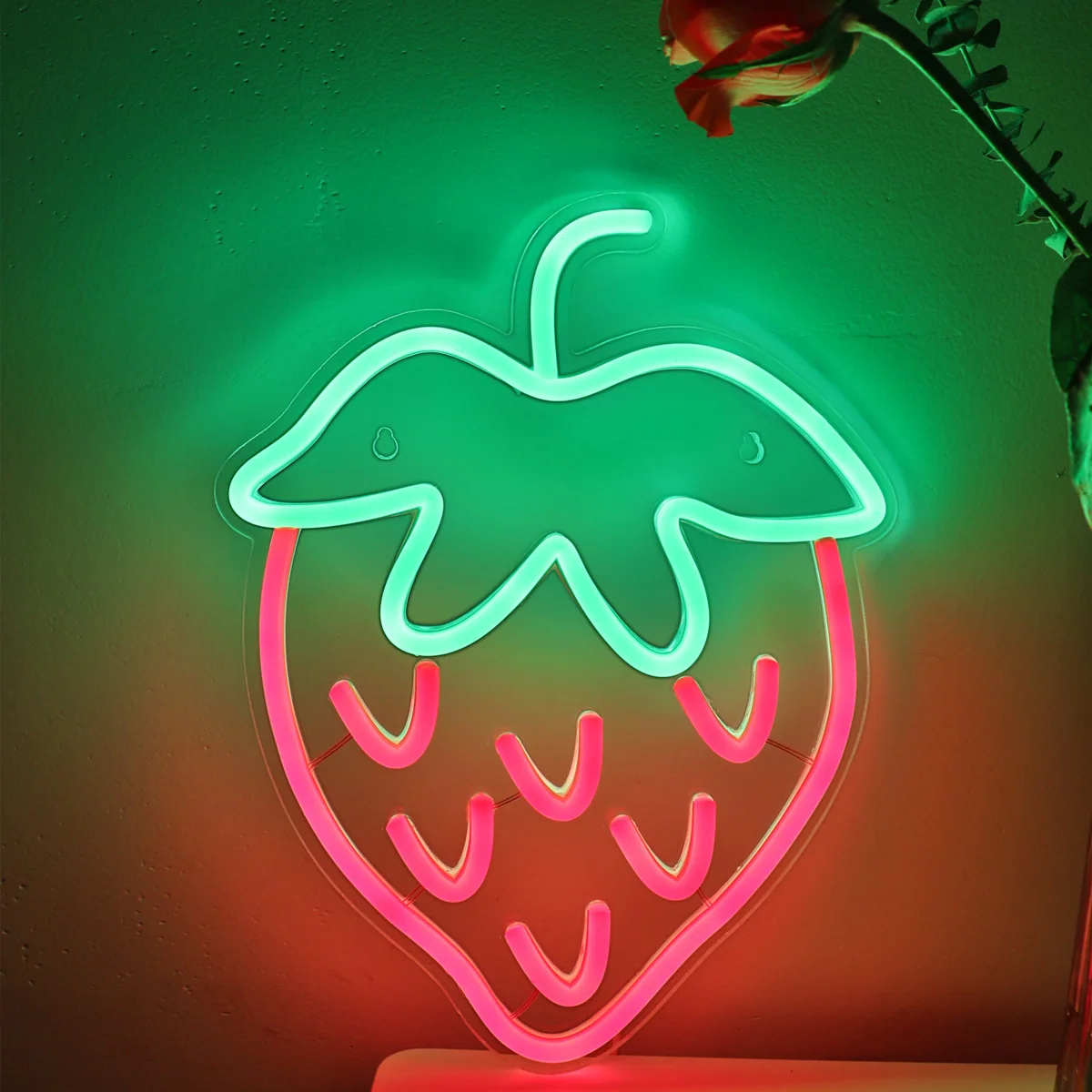 1pc beautiful Strawberry Wall LED Neon Sign Light atmosphere light For Wall Party Room Decoration 11.61\'\'*8.66\'\'