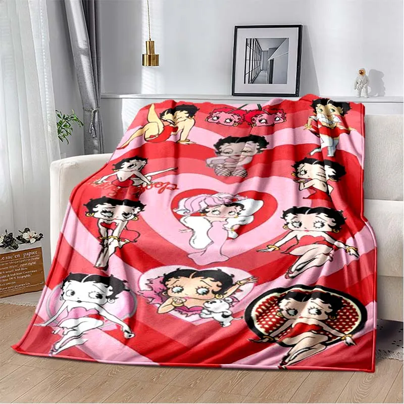 2026 new model cartoon B-Bettyy-Boopp  blanket flannel sofa bed warm plush office  comfortable portable gift picnic blanket