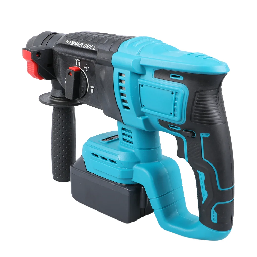 20V Electric Portable Rechargeable 4.0Ah Cordless Brushless 26mm Rotary Hammer Drill with 30mm Max Drilling Diameter for DIY