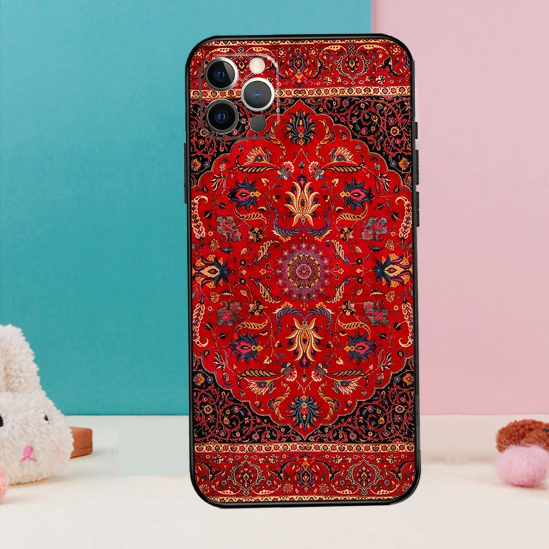 Persian rug art Phone Case For iPhone 14 15 16 Pro Max 11 12 13 Pro X XR XS Max Plus Soft Cover