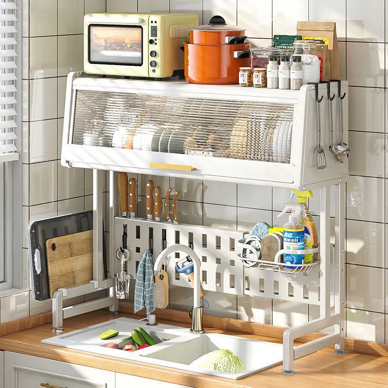 

Bowl Rack Countertop Retractable Kitchen Sink Storage Cabinet