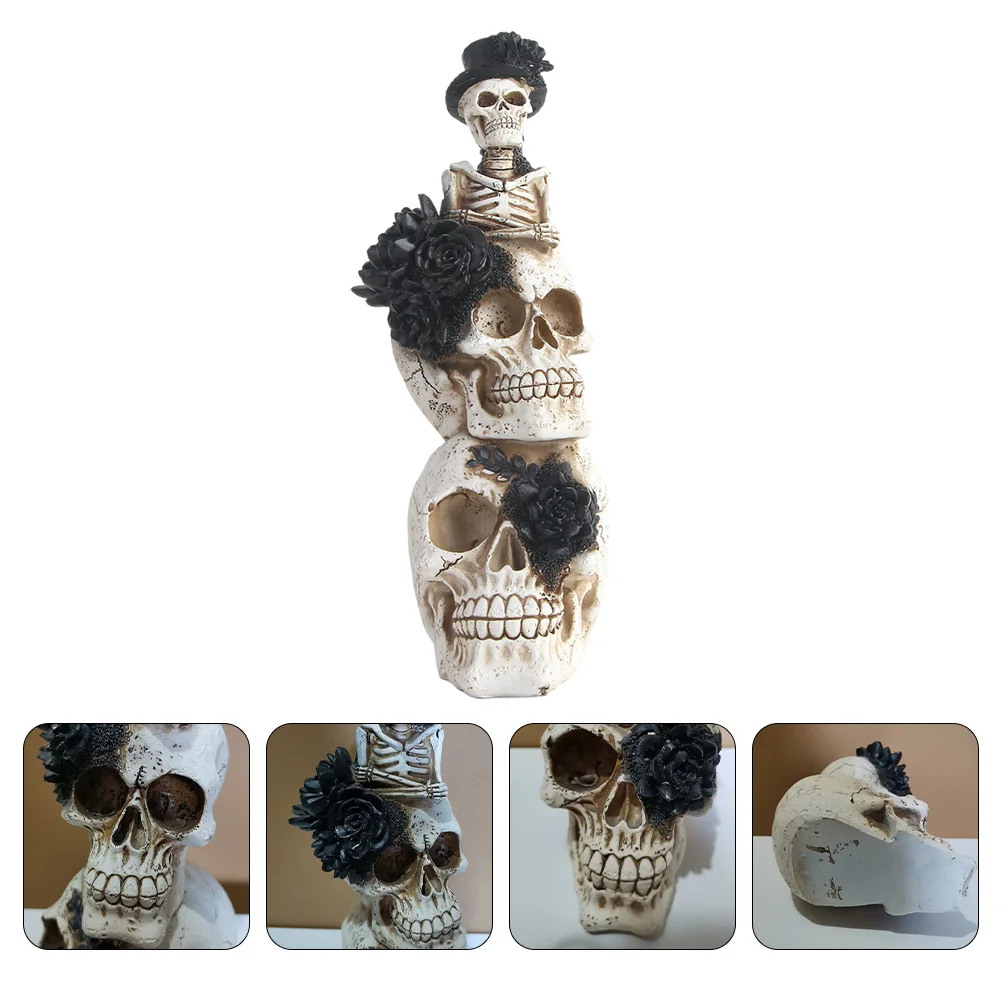 

Halloween Decorations Skull Ornaments Head Bone s Sculpture Beige Crafts Dining Room Table