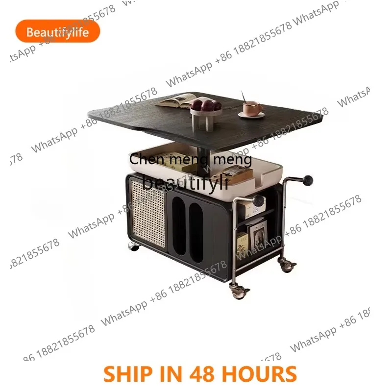 

X FH Lifting coffee table foldable living room home new mobile medieval cart sofa side table