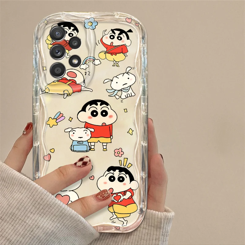 Anime C-Crayons S-Shin-chans For Samsung S24 S23 S21 S20 Ultra Plus FE A73 A72 A71 A51 A31 A05S A05 A04 5G Wave Oil TPU