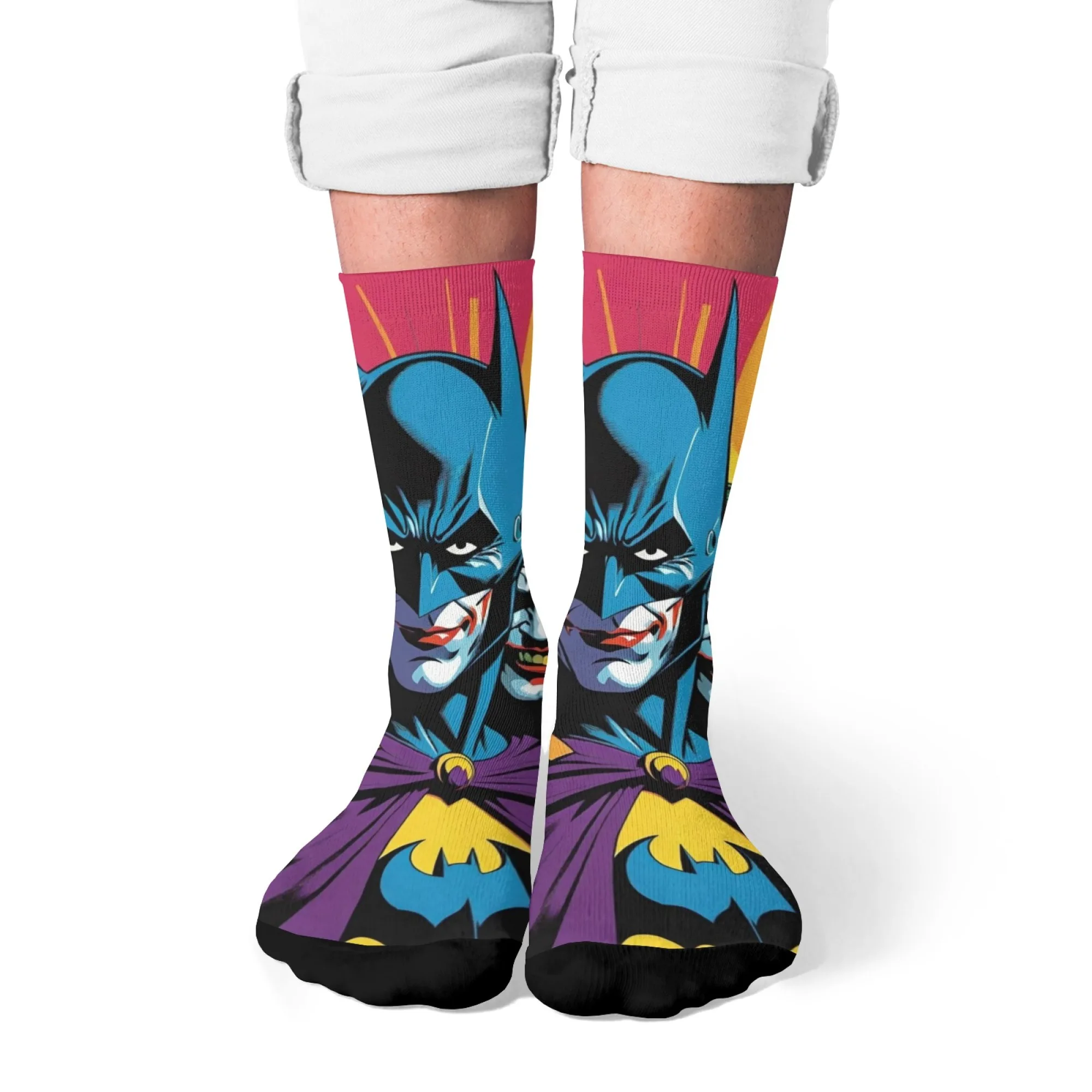 Engraçado abstrato arte criativa padrão masculino na moda meias quentes elásticas meias esportivas harajuku hip-hop festa louca meias felizes