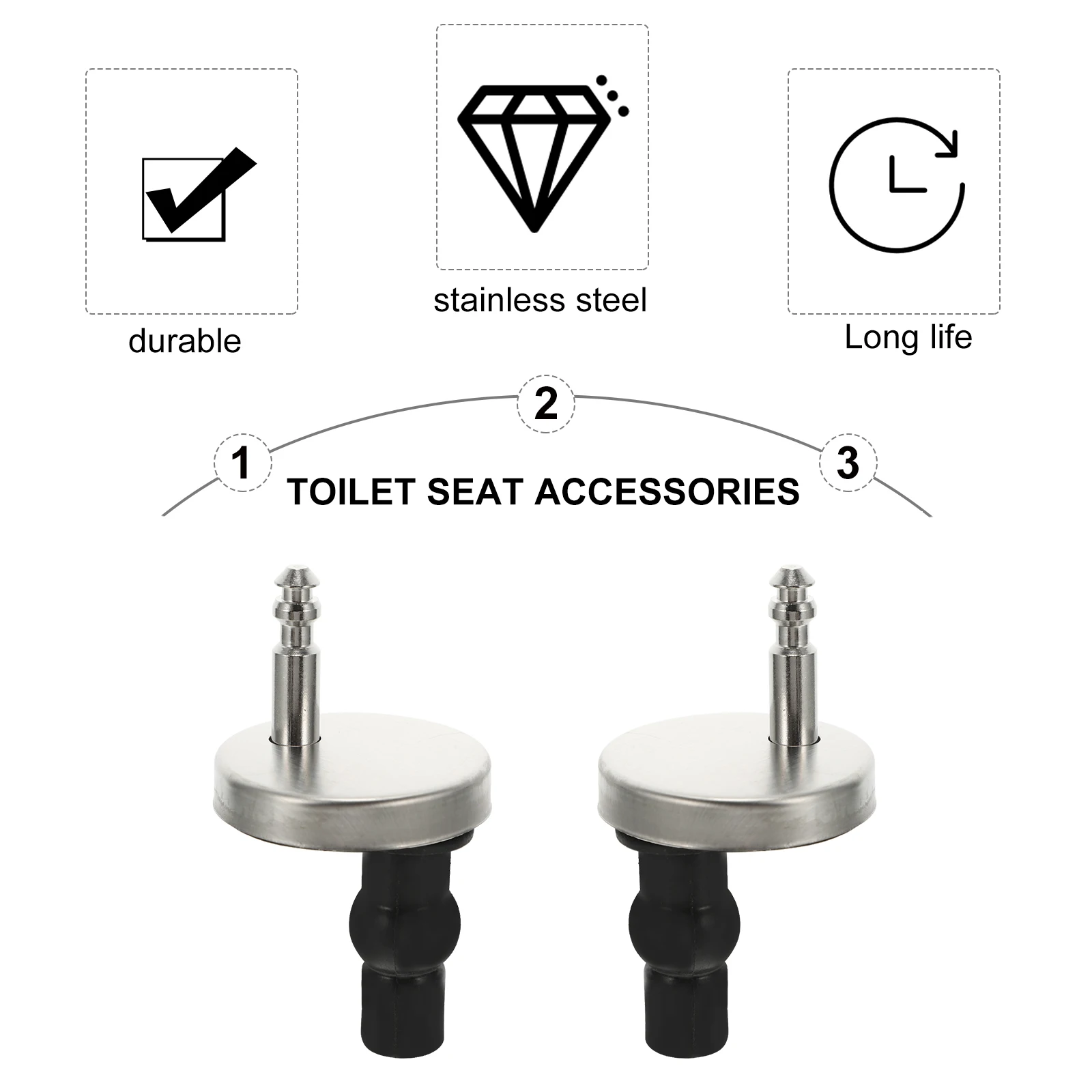 

Toilet Seat Accessories Screws for Quick Release Hardware Costar Square Hinges Replacement Stainless Steel Rv Heavy Duty