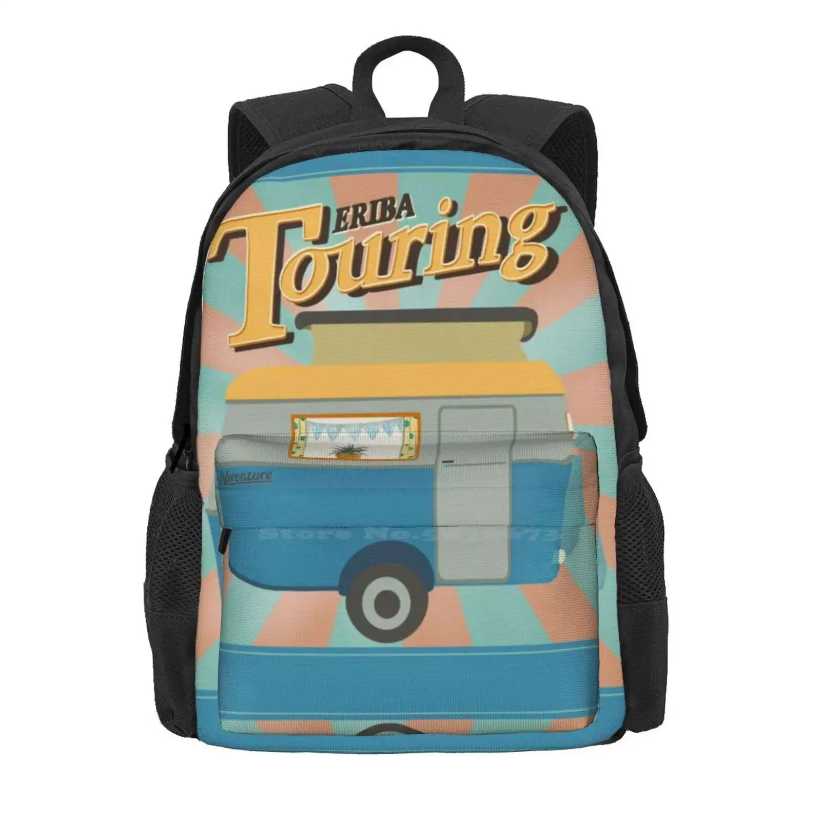 Vintage Touring Caravan Adventure Backpacks For School Teenagers Girls Travel Bags Eriba Puck Eriba Triton Eriba Caravan