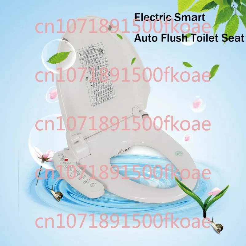 Multifunctional Auto Flush Toilet Seat Bathroom Electric Bidet Cover W/ Heated Anti-Bacterial Seat Double Nozzles Self-Cleaning